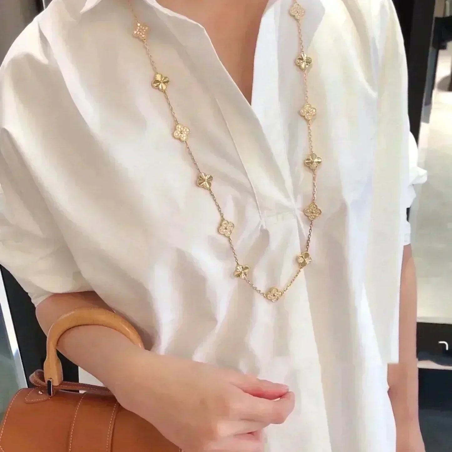 [Glow Jewelry]CLOVER 20 MOTIFS LASER DIAMOND NECKLACE