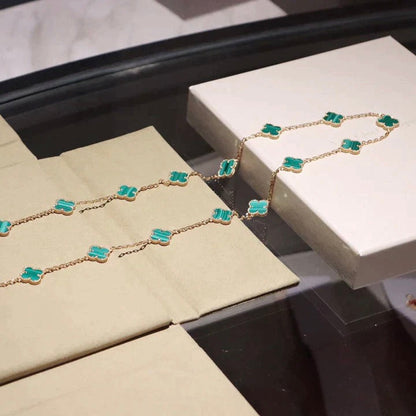 [Glow Jewelry]CLOVER 20 MOTIFS MALACHITE GOLD