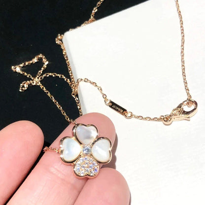 ¡®Glow Jewelry¡¯CLOVER MOP DIAMOND ROSE GOLD NECKLACE