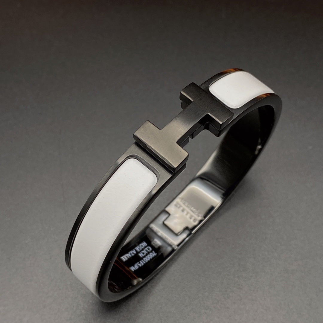 ¡®Glow Jewelry¡¯H BRACELET 12MM BLACK WHITE CERAMIC