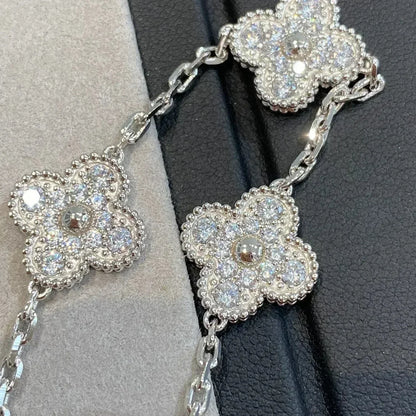 [Glow Jewelry] New  CLOVER 5 MOTIF FULL DIAMOND BRACELET COLLECTION
