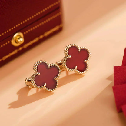 [Glow Jewelry]CLOVER MEDIUM 1 MOTIFS CARNELIAN  EARRINGS