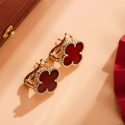 ¡®Glow Jewelry¡¯CLOVER MEDIUM 1 MOTIFS CARNELIAN  EARRINGS