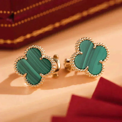 ¡®Glow Jewelry¡¯CLOVER MEDIUM 1 MOTIFS MALACHITE  EARRINGS