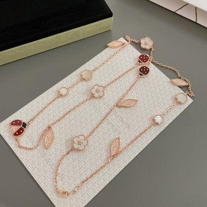 [Glow Jewelry]LUCKY SPRING 15 MOTIFS ROSE GOLD NECKLACE