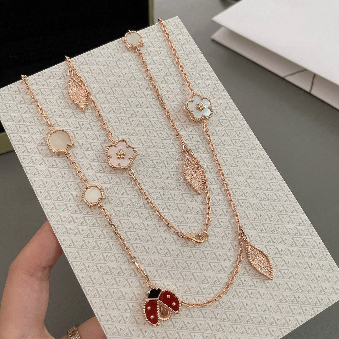¡®Glow Jewelry¡¯LUCKY SPRING 15 MOTIFS ROSE GOLD NECKLACE