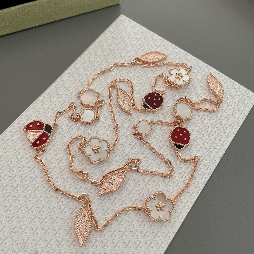 ¡®Glow Jewelry¡¯LUCKY SPRING 15 MOTIFS ROSE GOLD NECKLACE