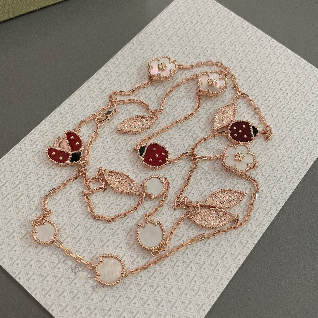 ¡®Glow Jewelry¡¯LUCKY SPRING 15 MOTIFS ROSE GOLD NECKLACE