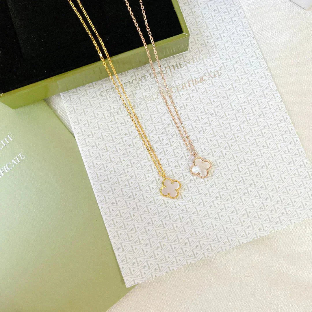 ¡®Glow Jewelry¡¯CLOVER MINI 9.5MM WHITE MOTHER-OF-PEARL NECKLACE