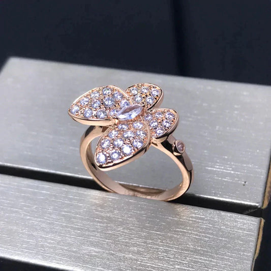 [Glow Jewelry]BUTTERFLY PINK GOLD DIAMOND RING