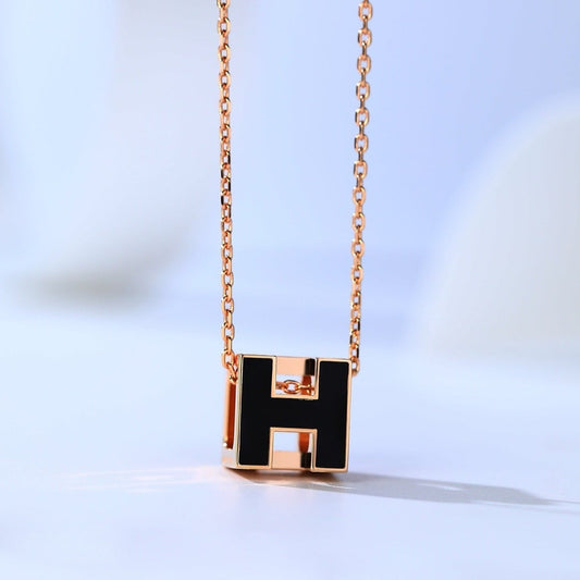 [Glow Jewelry]H CAGE PINK GOLD NECKLACE
