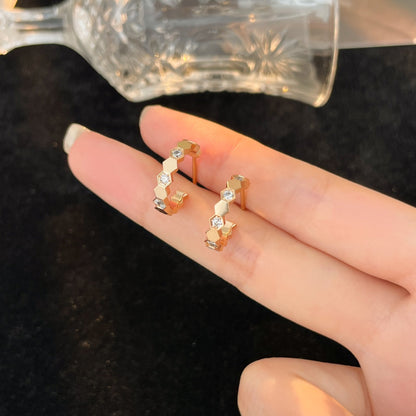 [Glow Jewelry]BEE LOVE DIAMOND HOOP EARRINGS