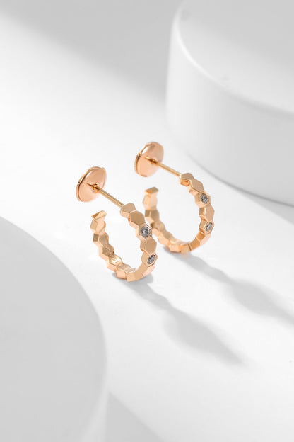 ¡®Glow Jewelry¡¯BEE LOVE DIAMOND HOOP EARRINGS