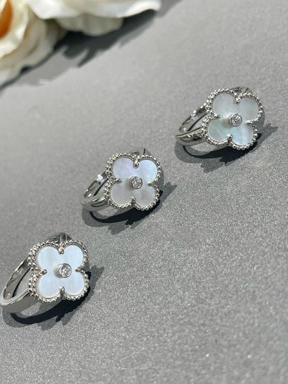 [Glow Jewelry]CLOVER SILVER MOP DIAMOND RING