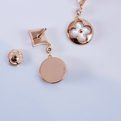 [Glow Jewelry]STAR AND SUN PINK GOLD MOP DROP EARRINGS