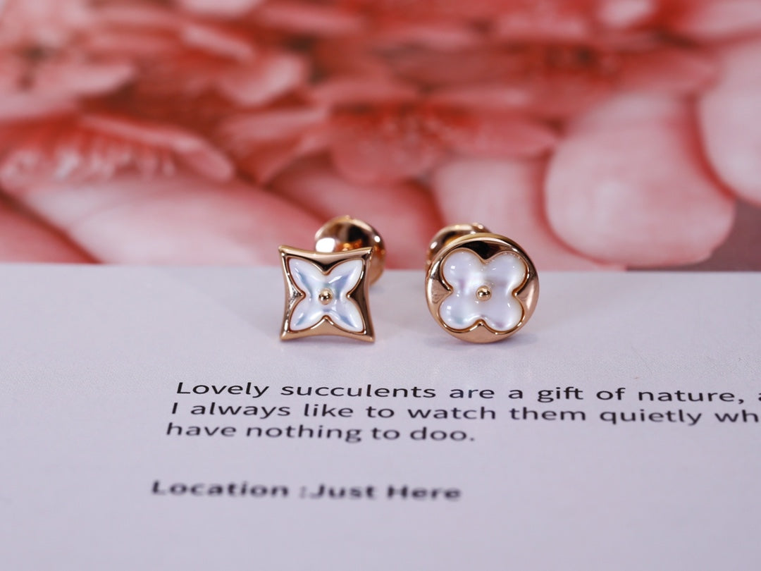 ¡®Glow Jewelry¡¯STAR AND SUN PINK GOLD MOP STUD EARRINGS