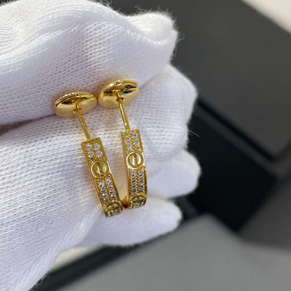 ¡®Glow Jewelry¡¯LOVE DIAMOND GOLD HOOP EARRINGS