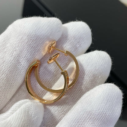 ¡®Glow Jewelry¡¯LOVE DIAMOND PINK GOLD HOOP EARRINGS