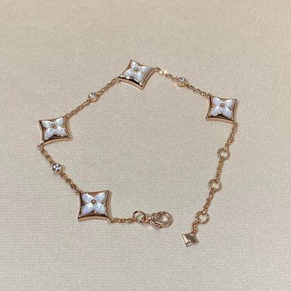 ¡®Glow Jewelry¡¯STAR 4 MOTIF MOP DIAMOND PINK GOLD BRACELET
