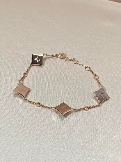 ¡®Glow Jewelry¡¯STAR 4 MOTIF MOP DIAMOND PINK GOLD BRACELET