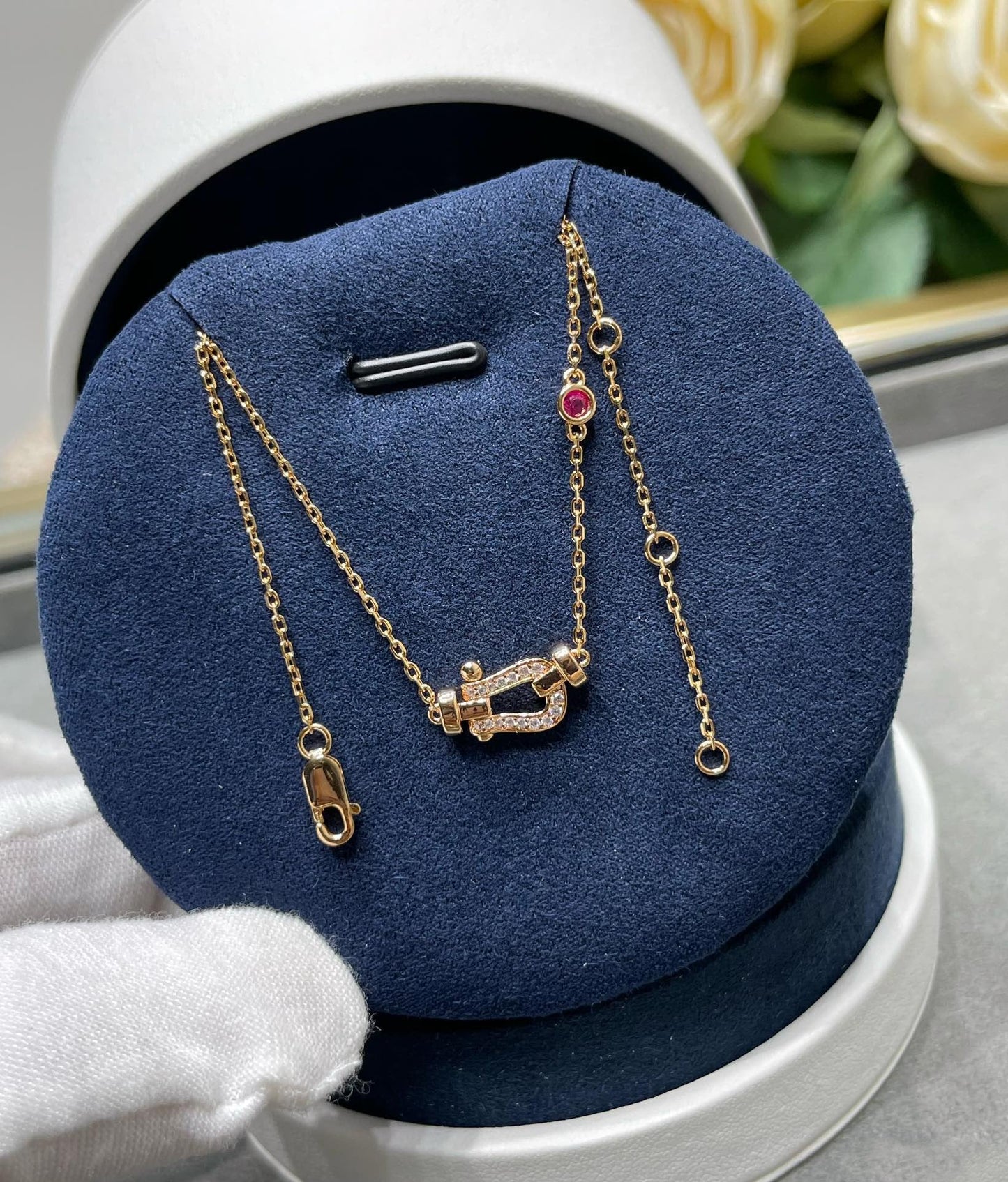 ¡®Glow Jewelry¡¯FORCE 10 DIAMOND PINK GOLD NECKLACE