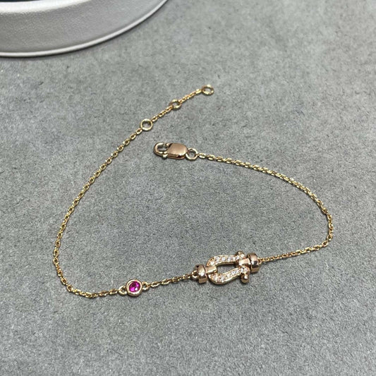 [Glow Jewelry]FORCE 10 DIAMOND CHAIN LINK PINK GOLD BRACELET