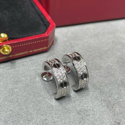 ¡®Glow Jewelry¡¯LOVE CERAMIC DIAMOND PAVED SILVER EARRINGS
