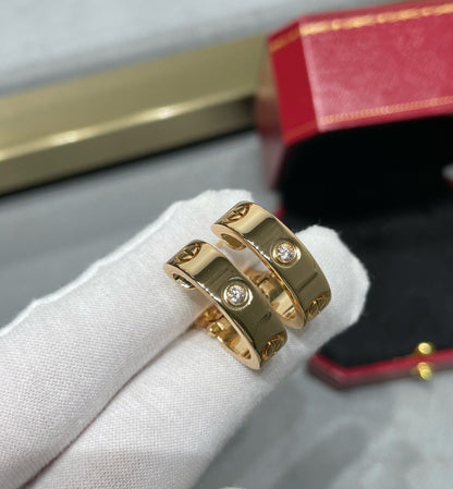 [Glow Jewelry]LOVE 5.5MM 1 DIAMOND EARRINGS