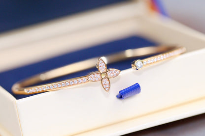 ¡®Glow Jewelry¡¯IDYLLE PINK GOLD OPEN BRACELET DIAMOND PAVED