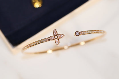 [Glow Jewelry]IDYLLE GOLD OPEN BRACELET DIAMOND PAVED