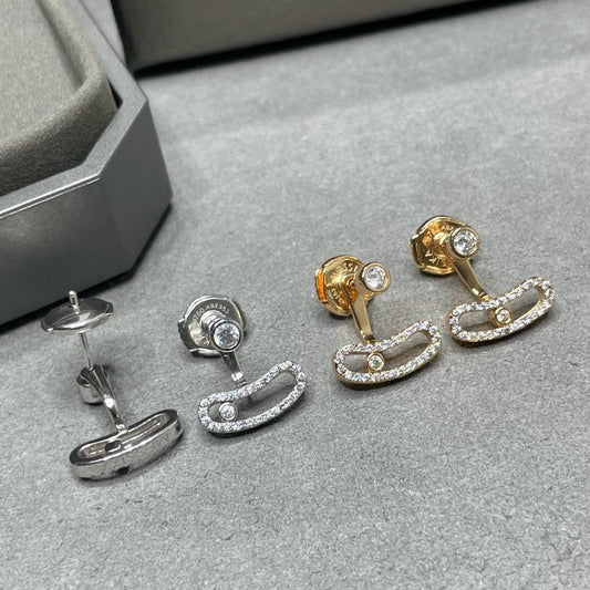 [Glow Jewelry]MOVE UNO PINK GOLD DIAMOND EARRINGS