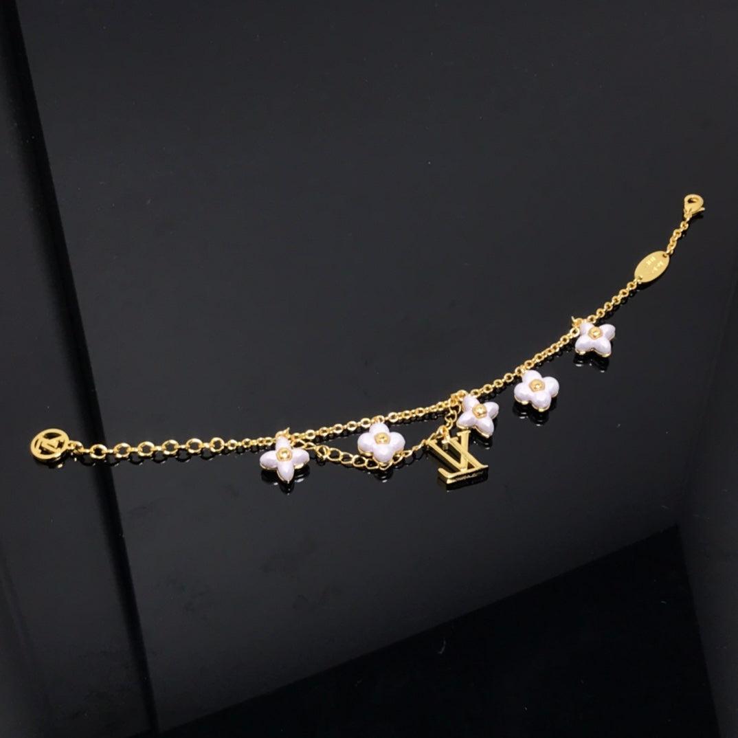 [Glow Jewelry]LOGO 6 MOTIF STAR AND SUN GOLD BRACELET