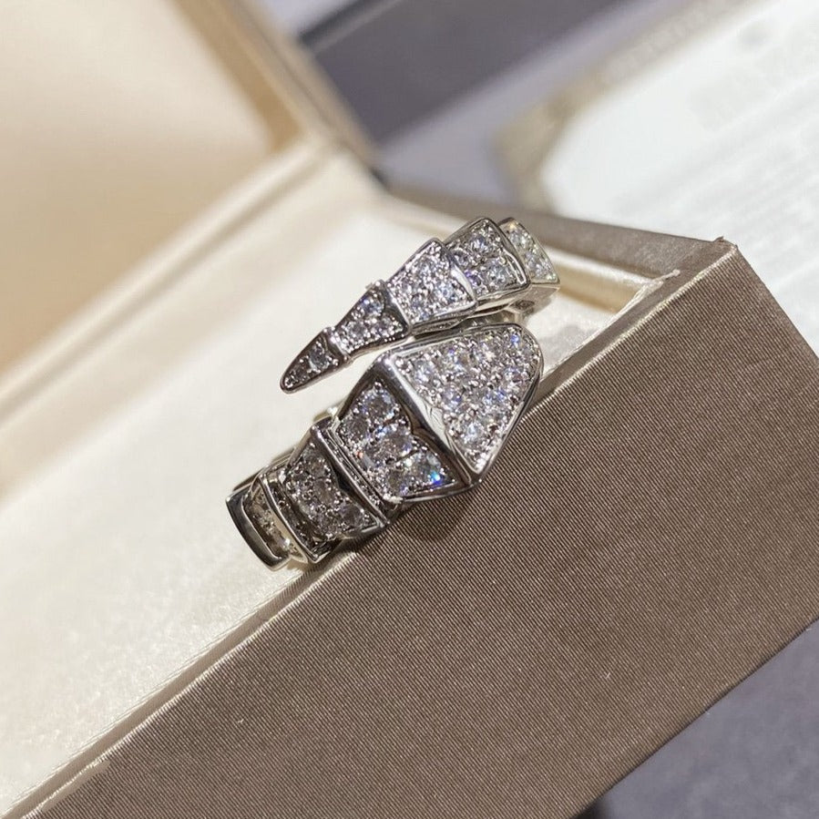 [Glow Jewelry]SERPENTI LARGE RING SILVER DIAMOND PAVED