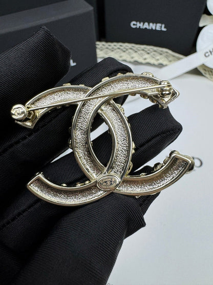 [Glow Jewelry]26C Pink-White Enamel Ice Cream Cone Double C Brooch