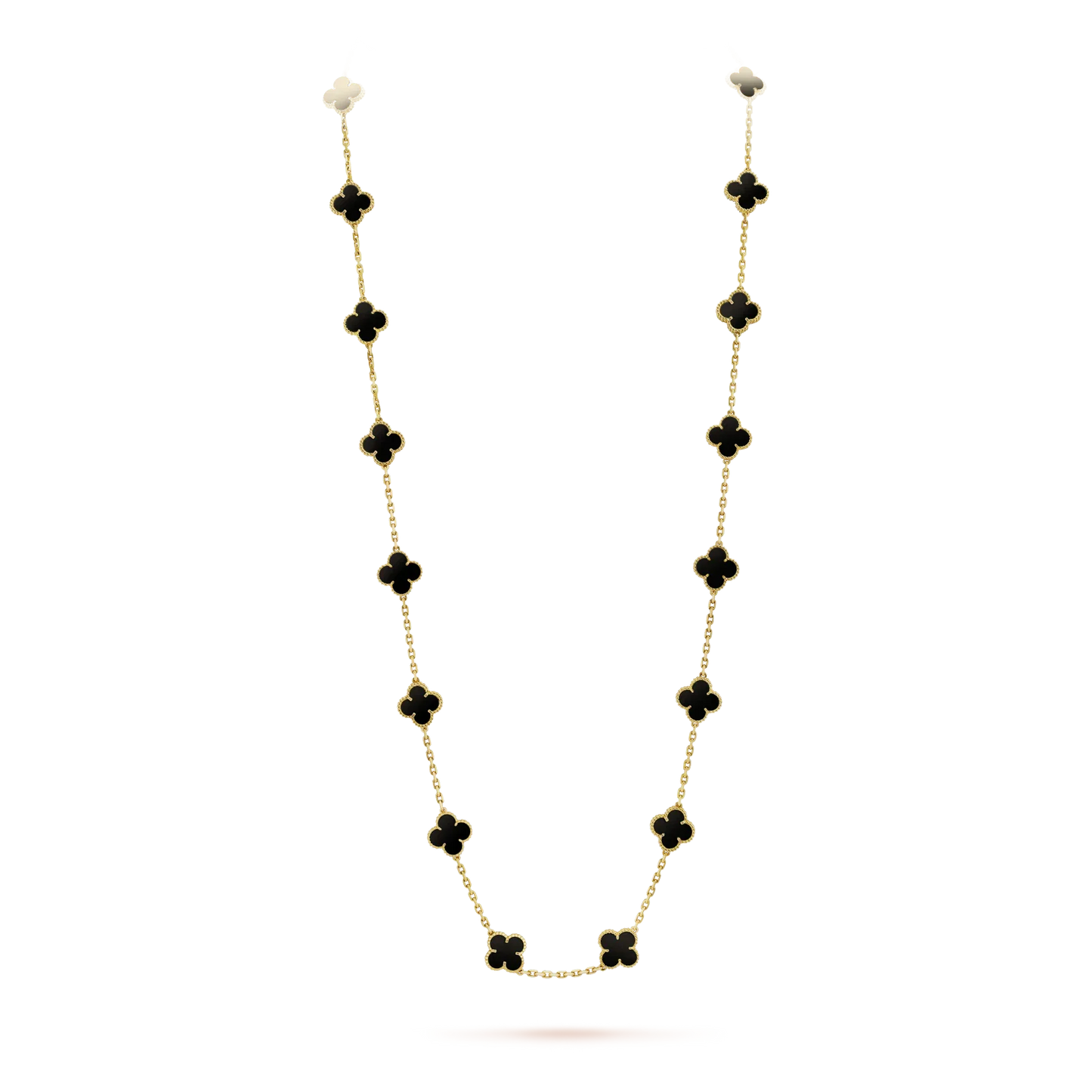 [Glow Jewelry]CLOVER 20 MOTIFS ONYX NECKLACE