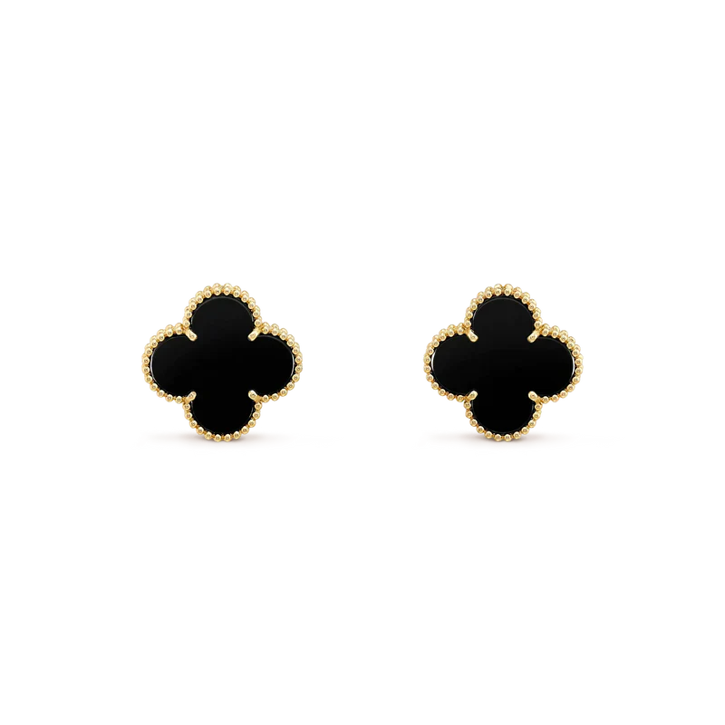 ¡®Glow Jewelry¡¯CLOVER MEDIUM 1 MOTIFS  ONYX STUD EARRINGS