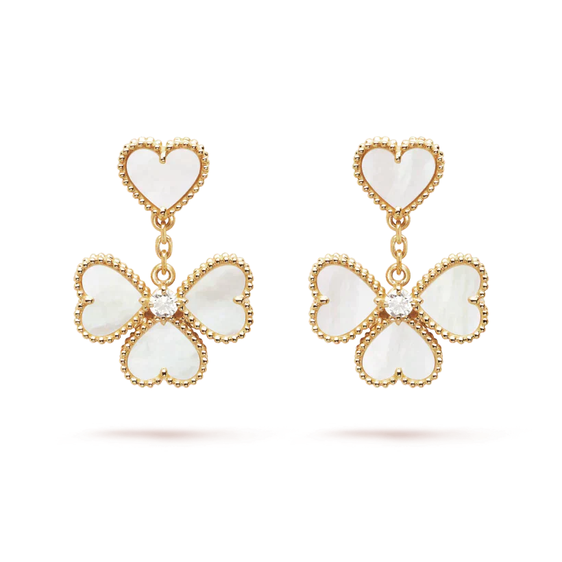 [Glow Jewelry]CLOVER SWEET WHITE MOP EARRINGS