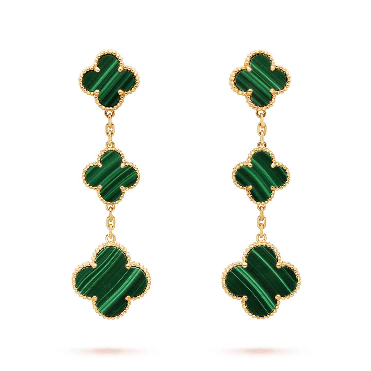 ¡®Glow Jewelry¡¯CLOVER MALACHITE 3 MOTIFS GOLD