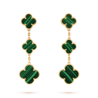 ¡®Glow Jewelry¡¯CLOVER MALACHITE 3 MOTIFS GOLD
