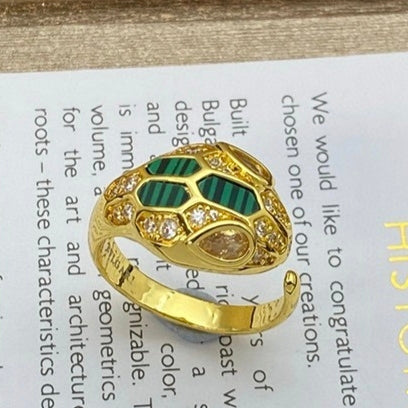 [Glow Jewelry]BRAND NEW ASSORTED SNAKE HEAD MALACHITE RINGS