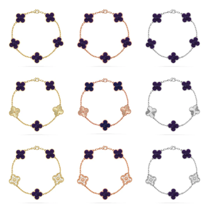 [Glow Jewelry]CLOVER 5 MOTIF PURPLE STRIPES BRACELET COLLECTION
