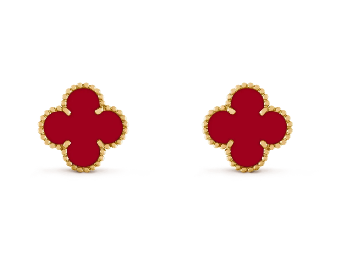 [Glow Jewelry] CLOVER 20MM ROTER ACHAT-OHRRINGE