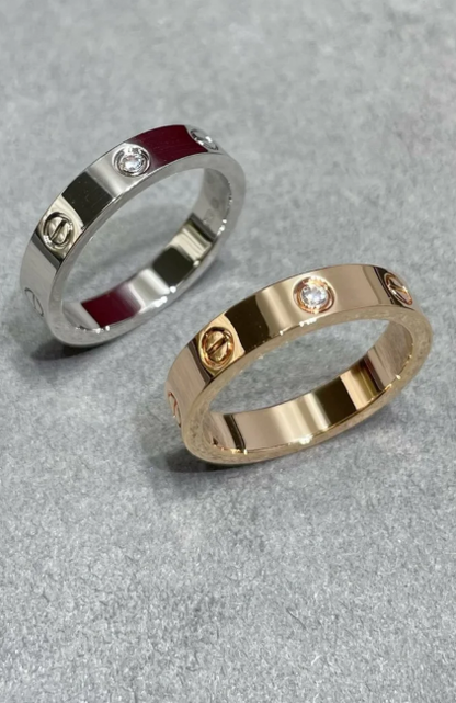 [Glow Jewelry]LOVE RING 4MM 1 DIAMOND SILVER
