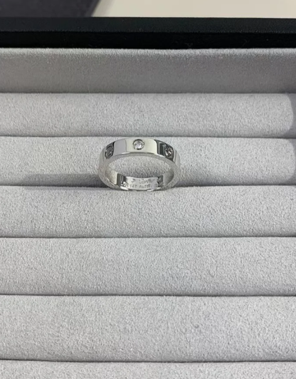[Glow Jewelry]LOVE RING 4MM 1 DIAMOND SILVER