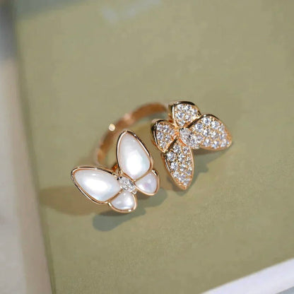 [Glow Jewelry]TWIN BUTTERFLY DIAMOND MOP RING
