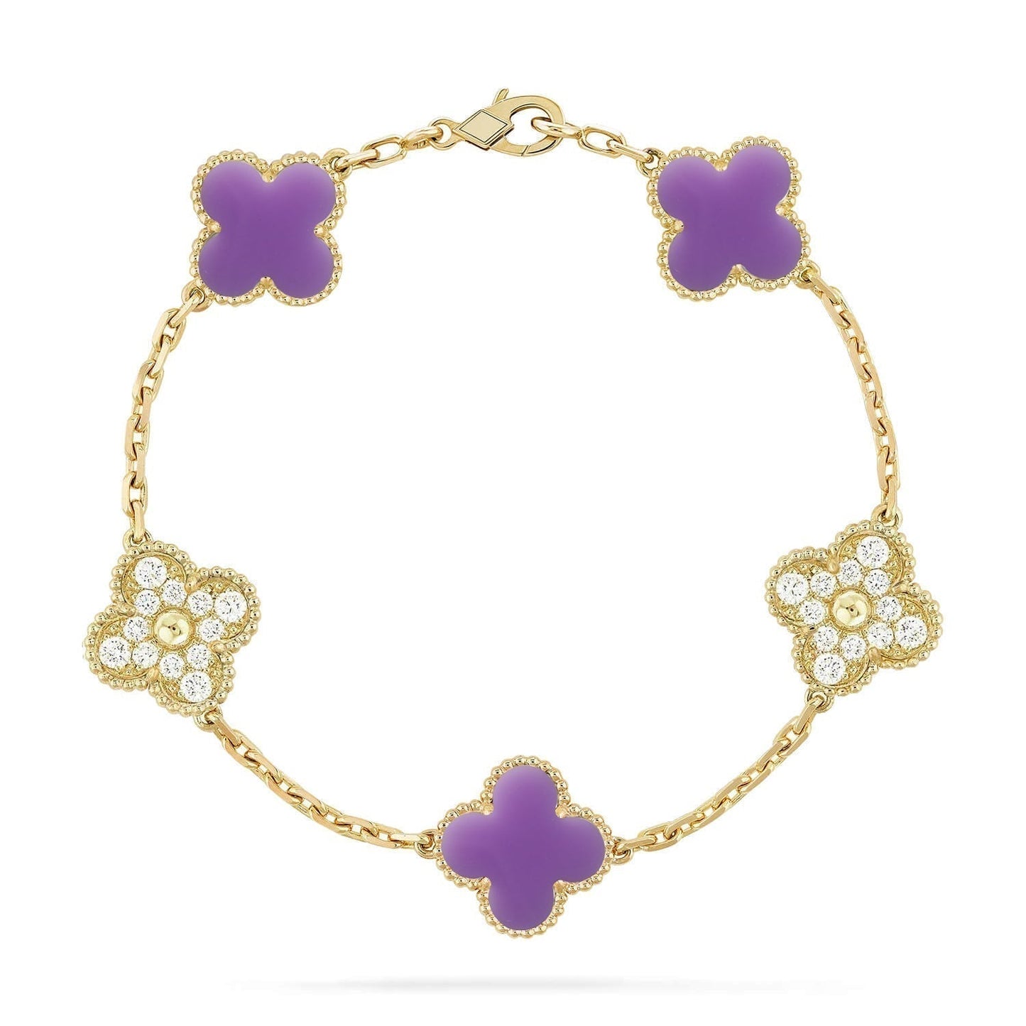 [Glow Jewelry]CLOVER 5 MOTIF LIGHT PURPLE BRACELET COLLECTION