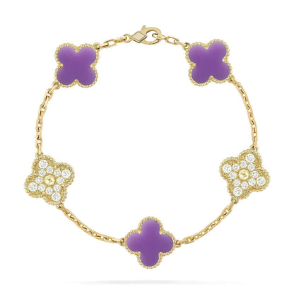 [Glow Jewelry]CLOVER 5 MOTIF LIGHT PURPLE BRACELET COLLECTION