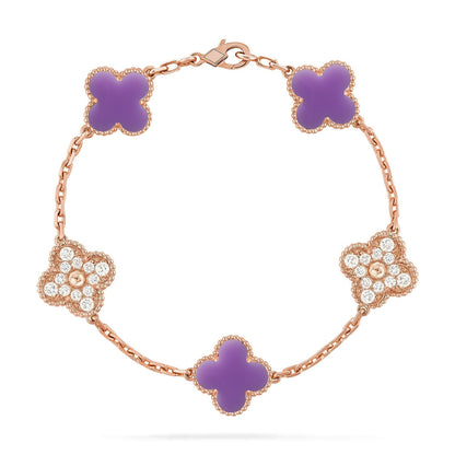 [Glow Jewelry]New CLOVER 5 MOTIF LIGHT PURPLE BRACELET COLLECTION