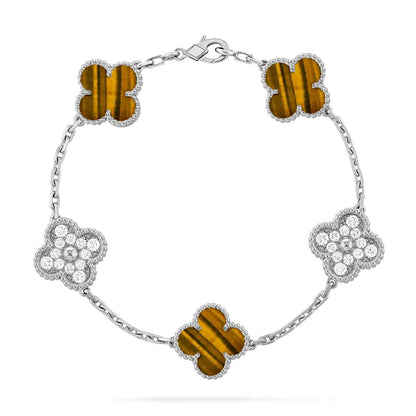 [Glow Jewelry]New  CLOVER 5 MOTIFS TIGER EYE BRACELET COLLECTION