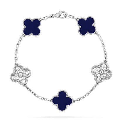 [Glow Jewelry]CLOVER 5 MOTIF LAPIS LAZULI BRACELET COLLECTION
